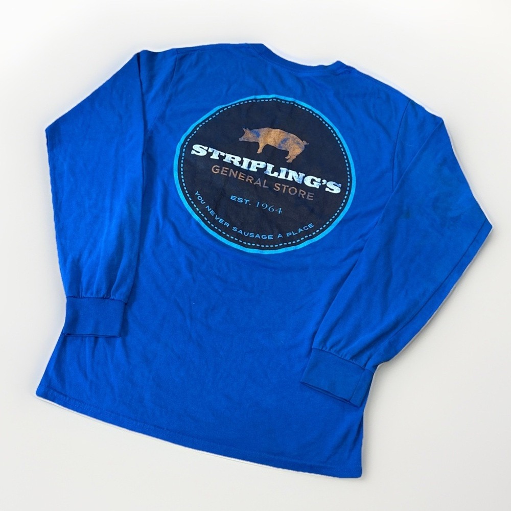 Vintage Gilden Dry Blend Long sleeve Blue Blank Size S Striplings General Store - Picture 5 of 6